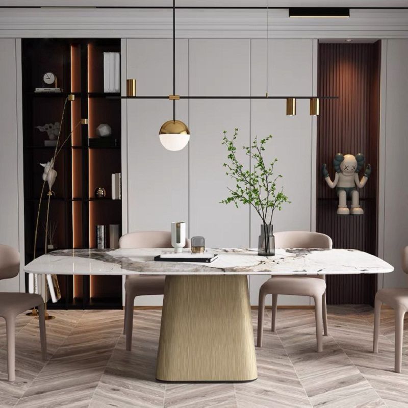 Contemporary Sintered Stone Dining Table Set 1/3/4/5/7 Pieces Dining Set for Home