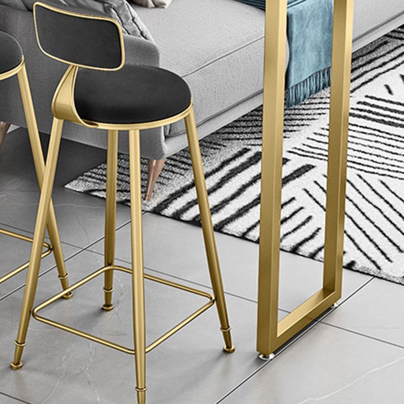 Glam Style 1/2/3 Pieces Faux Marble Bar Table Set Fixed Table Counter Set