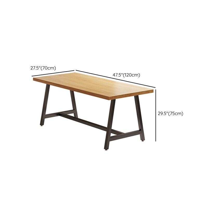 Industrial Rectangle Dining Table Set 1/2/3/5 Pieces with Metal Base Kitchen Furniture Set