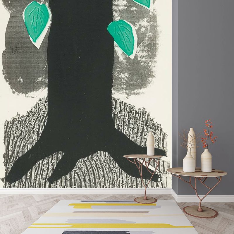 Falling Leaves in Air Mural Wallpaper Artistry Washable Bedroom Wall Covering, Custom Print