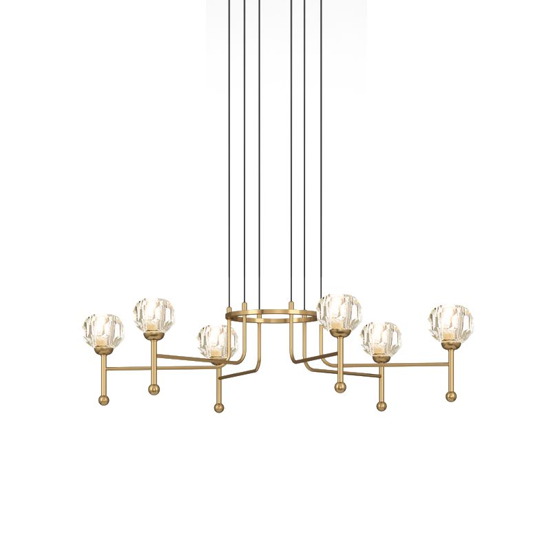Crystal en laiton multi-plafond diamant 6/8-Bulb 27 "/ 31" de largeur moderniste à LED de la lampe