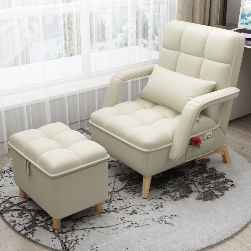 Contemporary Foldable Sofa Chai Living Room Fabric Accent Chair with Cushion
