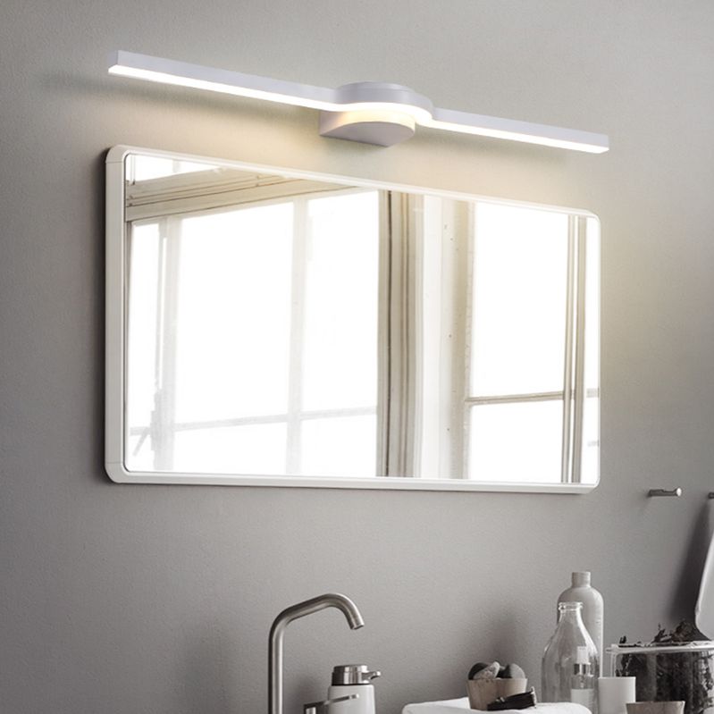 Luz de espejo de tocador LED lineal Luz de pared de baño de metal simple y elegante