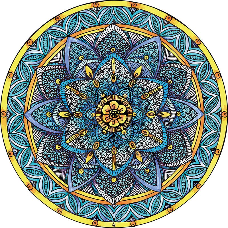 Tapis à imprimé floral multicolore