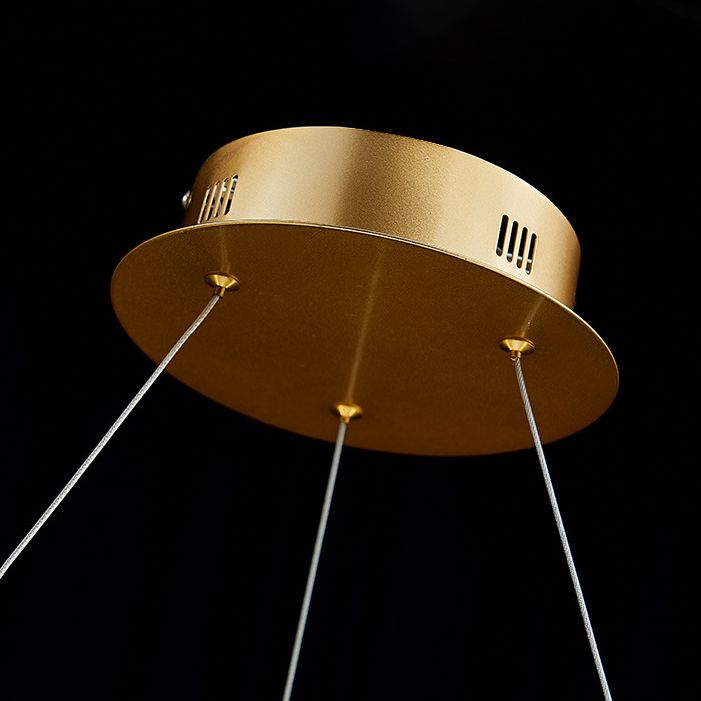 Suspension à LED circulaire moderne minimaliste en cristal clair salon de plafond suspendu