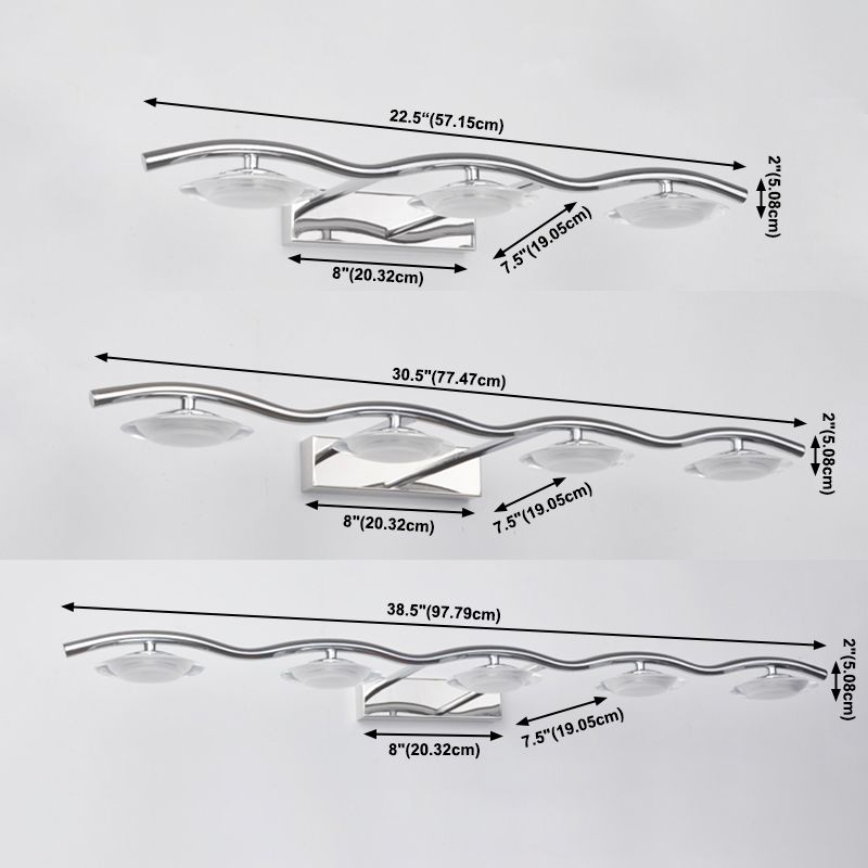 Chrome Wall Lamp Sconce Modern Acrylic Sconce Light Fixture for Bathroom