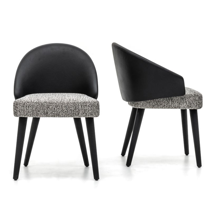 Home Industrial Dining Chair Kitchen Wood Dining Chair in Black Legs