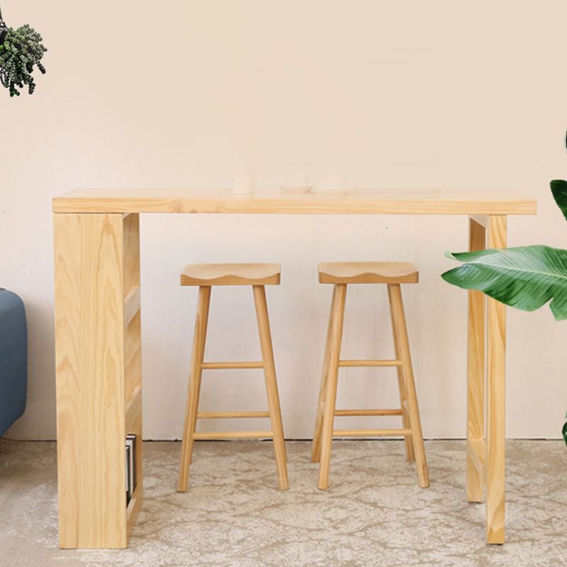 Industrial Bar Table Set 1/2/3 Pieces Rectangle Pine Wood Counter Table for Living Room