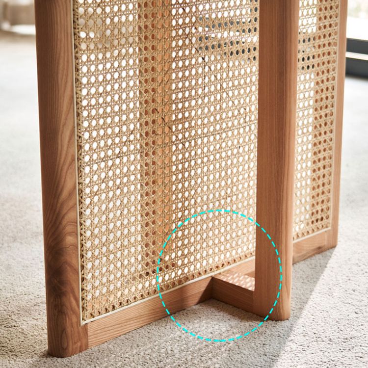 Rechthoek bruine eettafel vaste houten eettafel met dubbele voetstukbasis