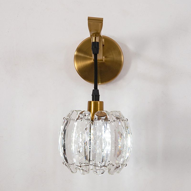 Nordic Style Metal Wall Light Globe Shape Wall Sconce with Crystal for Living Room