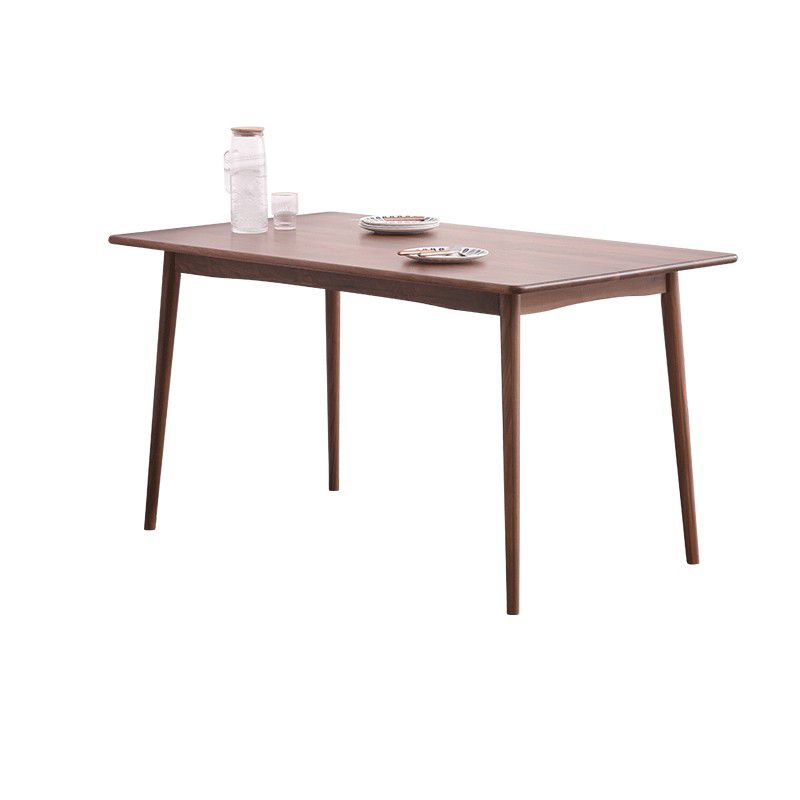 Contemporary Solid Wood Top Dining Room Furniture with Wooden 4 Legs Table Dinette Set