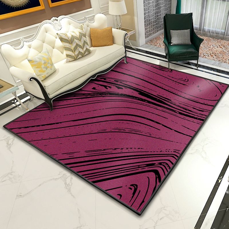 Modern Abstract Lava Print Rug Multi-Colored Modern Carpet Polypropylene Stain Resistant Non-Slip Backing Machine Washable Rug for Home