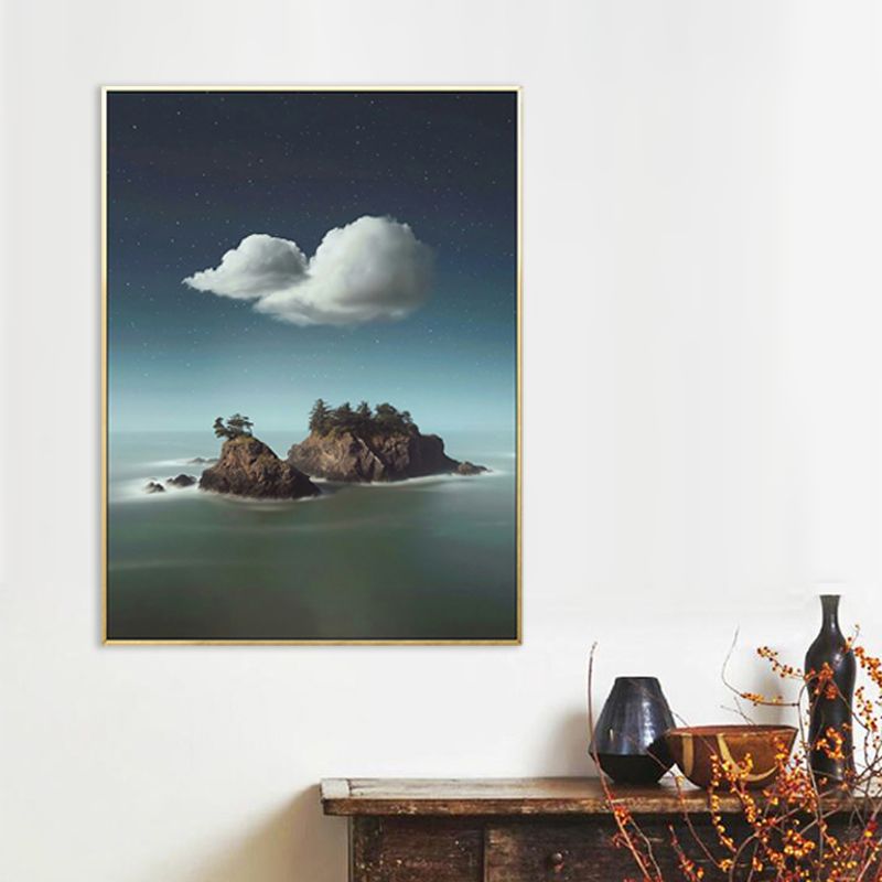 Cloud Landscape Canvas Nordic Novelty Scenery Print Wall Art in Pastel Color
