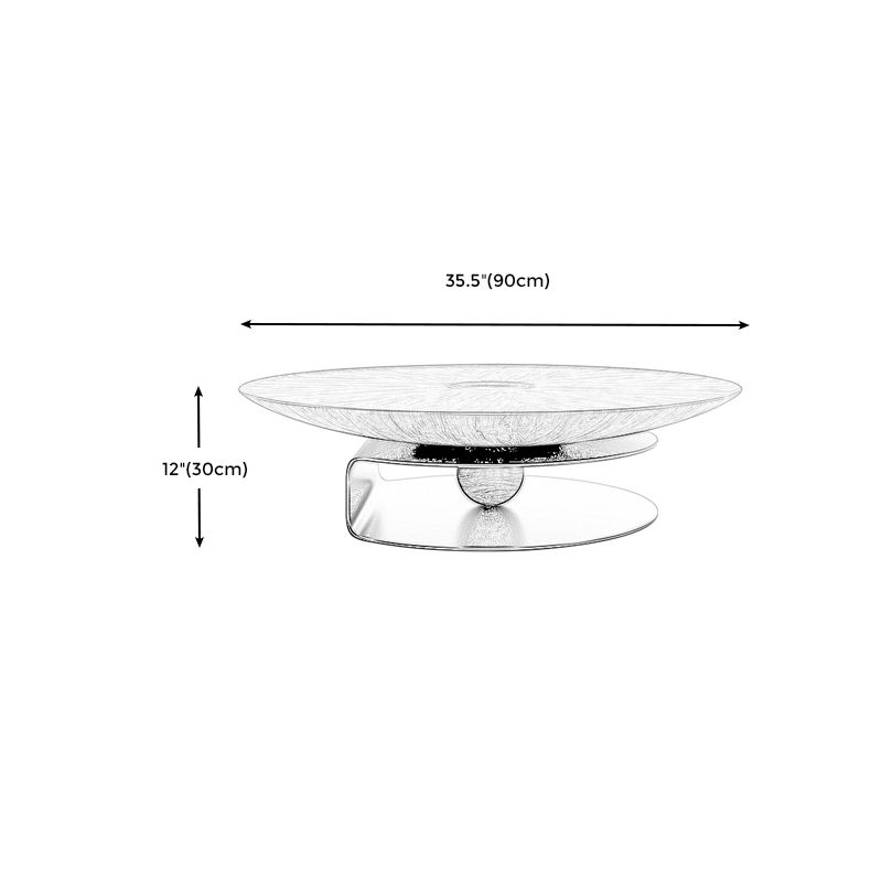 Modern Round Slate 4 Legs Coffee Table Marble Champagne Cocktail Table