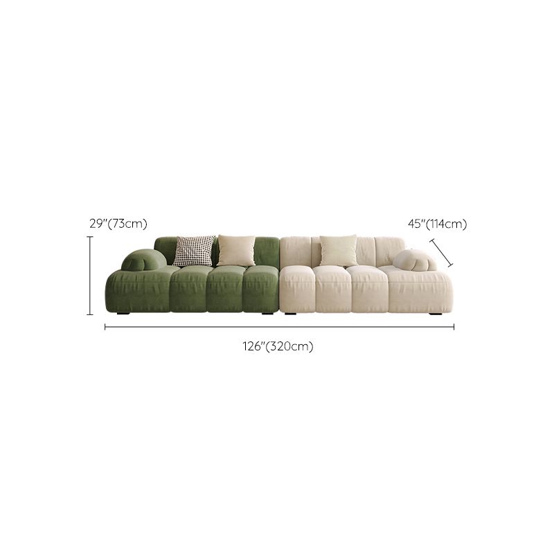 Scandinavian Seating Faux Leather Green Tufted Recessed Arm Living Room