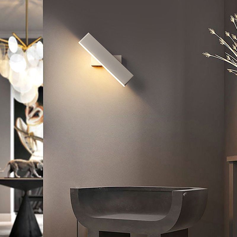 Modern Simple Iron Wall Light Rectangle Shape LED Rotatable Wall Lamp for Bedroom