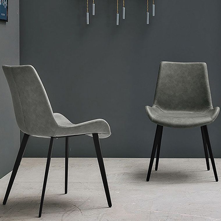 Modern Simple Arm Chair Faux Leather Dining Arm Chair for Dining Room
