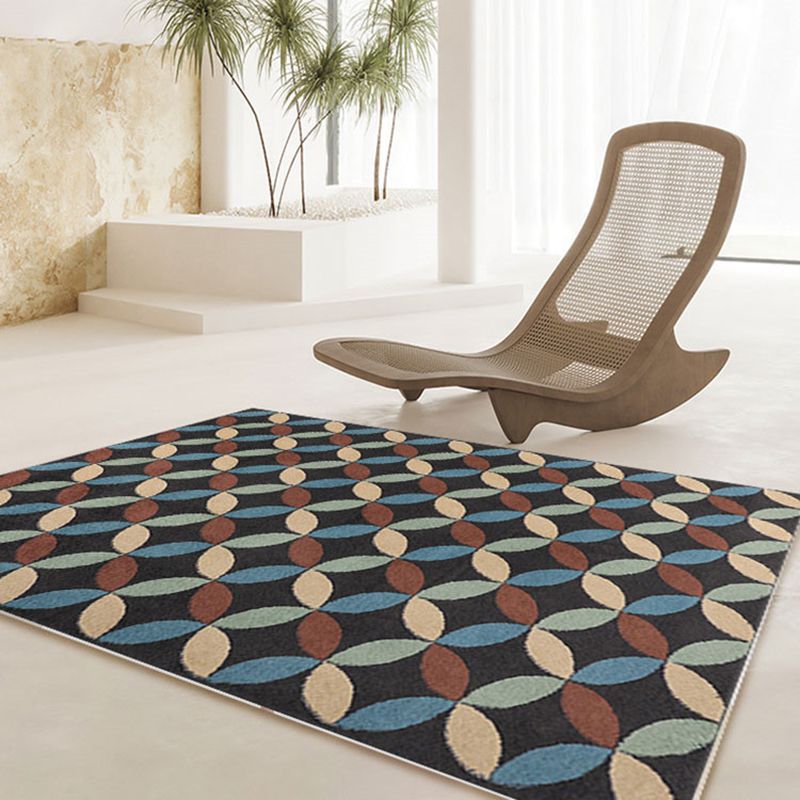 Postmoderner Kreis Teppich Polyester Innenblatt Teppichfleck -Widerstandsbereich Teppich für Wohnzimmer
