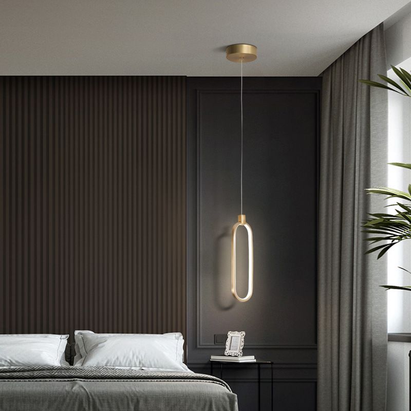 Modern Simplicity LED Pendant Light Aluminium Linear Hanging Lamp with Silicone Shade