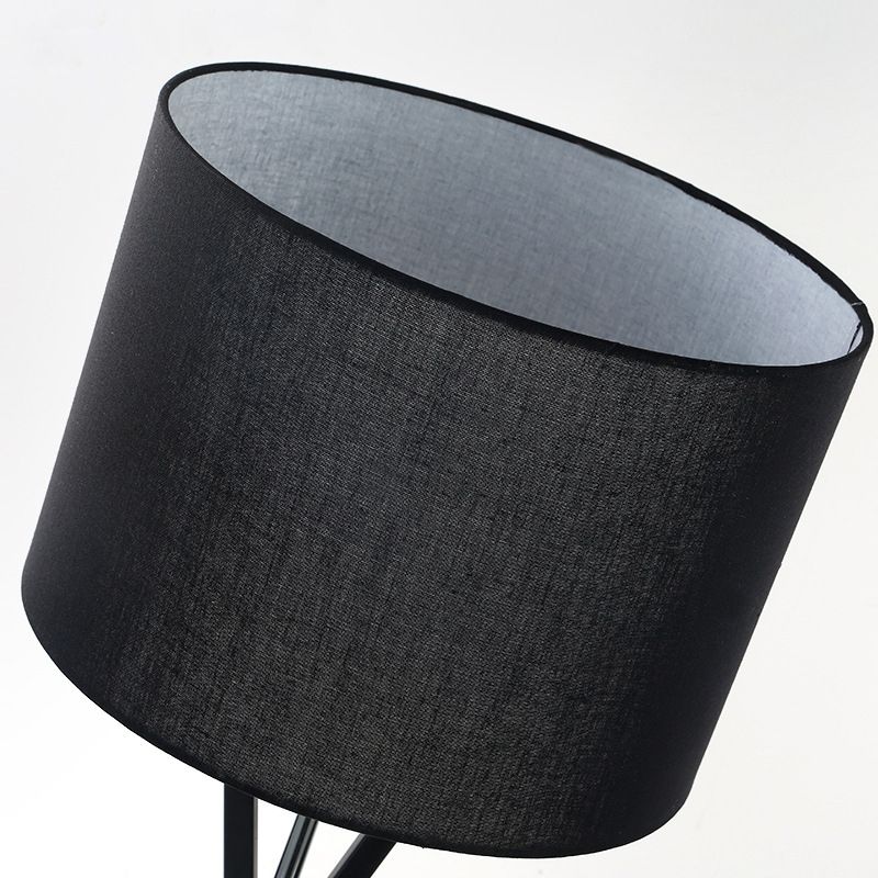 Lampada da scrivania del tamburo nero/nero Tessuto tradizionale 1 camera da letto leggera LEGGIO LEGGI