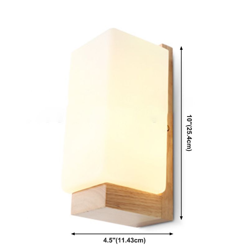 Moderner Stil Rechteck geformtes Wandlampe Holz 1 Lichtwandbeleuchtung Armaturen