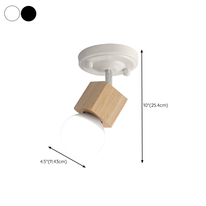 Modern Simple Wall Lamp Wooden Wall Vanity Lights for Powder Room Washroom