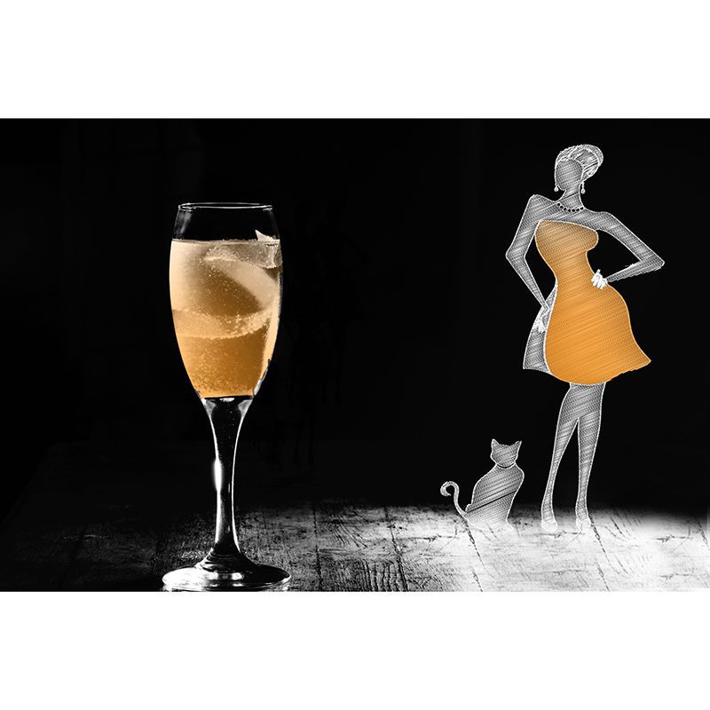 Wine Illustration Mural Decal Moisture Resistant Contemporary Wine Bar Wall Covering