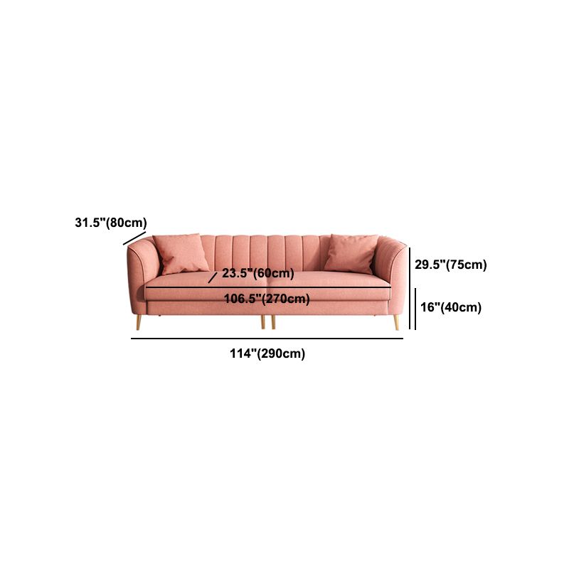 29.53"H Pink Upholstery Sofa with Sewn Pillow Back for Living Room