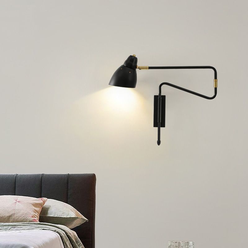 Metal Angled Shade Wall Light Postmodern 1-Light Extendable Task Wall Lamp for Studio
