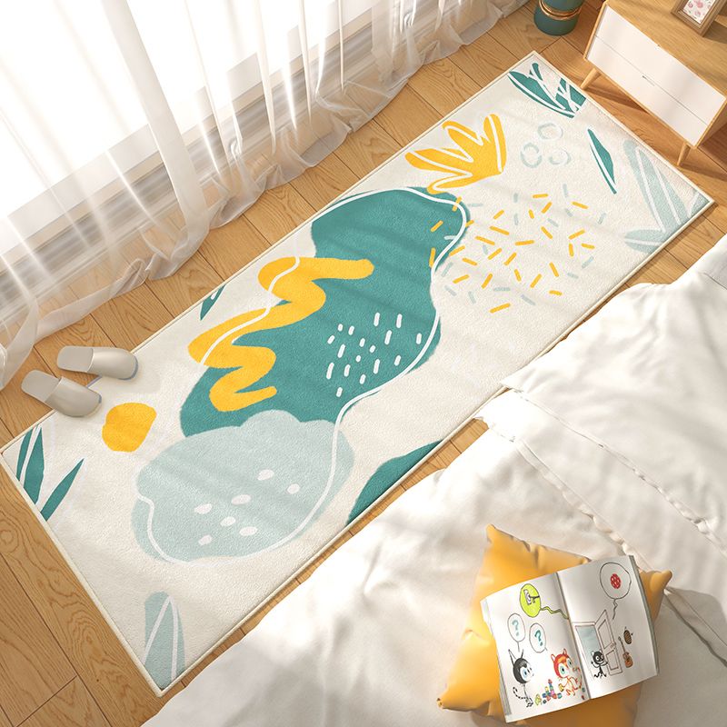 Yellow Modern Carpet Polyester Lemon Carpet Non-Slip Backing Carpet for Living Room