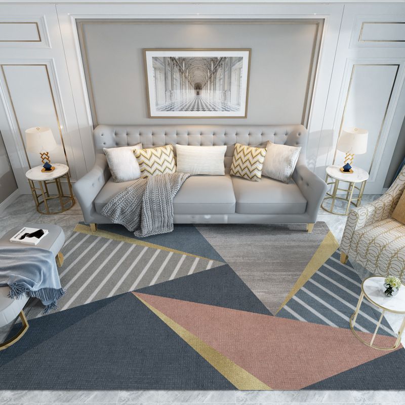 Hedendaags artistiek gedrukt tapijten Polyester binnen tapijt Non-slip achterstappert tapijt voor woonkamer