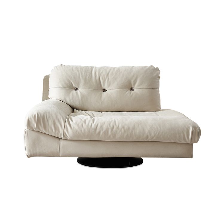 Living Room White Chaise Square Arms Modern Chaise Lounge with Upholster