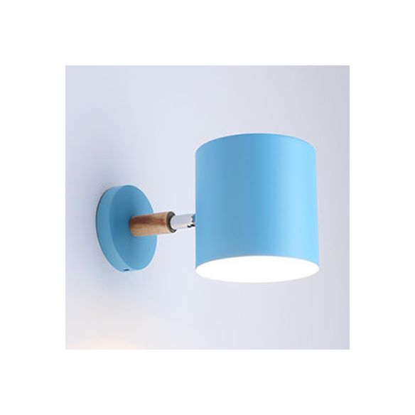 Modern Style Cylinder Wall Light Metal 1 Head Wall Lamp for Kid Bedroom Corridor