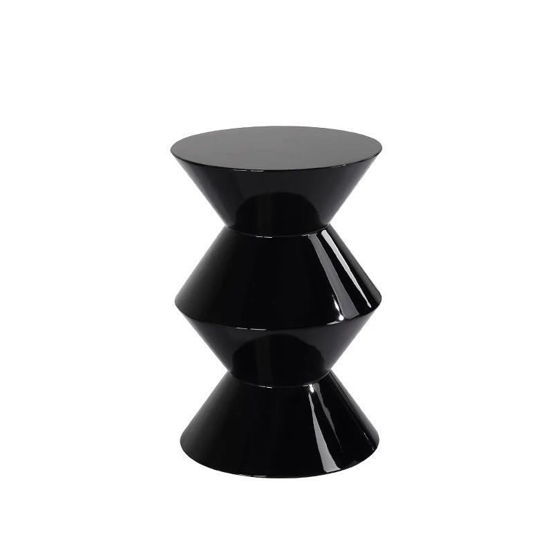 Round Solid FRP Top Side Table 17.7"/20.8"Tall Pedestal End Table