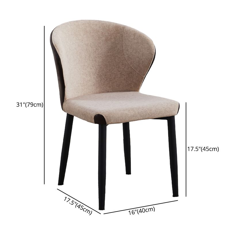 Silla lateral de comedor contemporánea con acabado mate, respaldo de cuero, silla de comedor