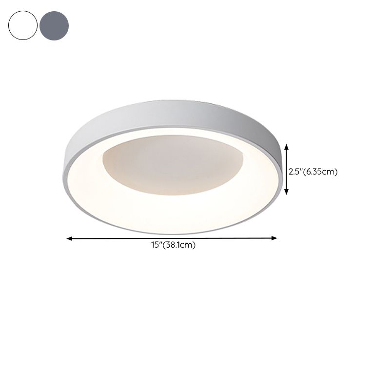 Minimalism LED Flush Mount Round Metal Ceiling Light Fixture for Bedroom