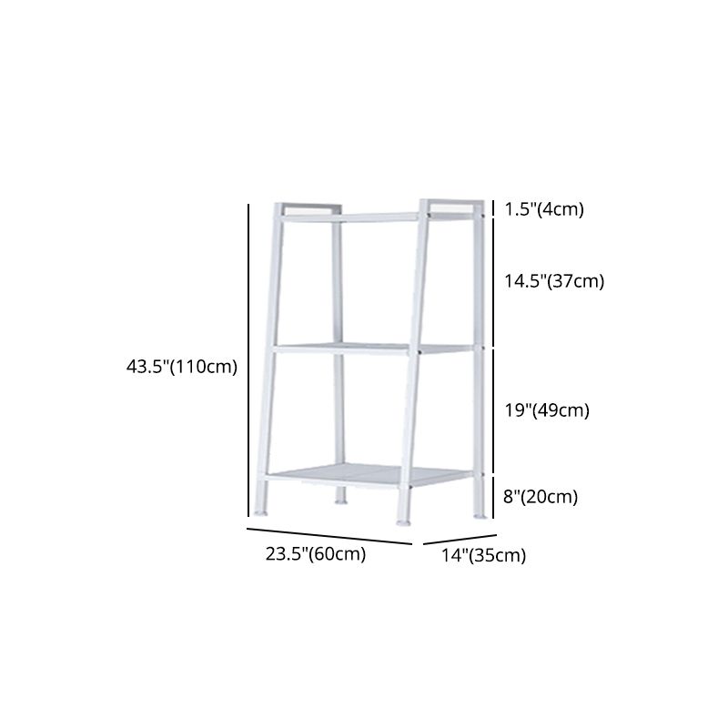 Contemporary Open Ladder Bookshelf Metal Vertical Bookshelf for Home
