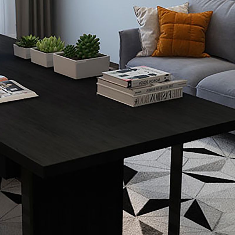 Industrial Wooden Office Desk Rectangular Black Writing Desk