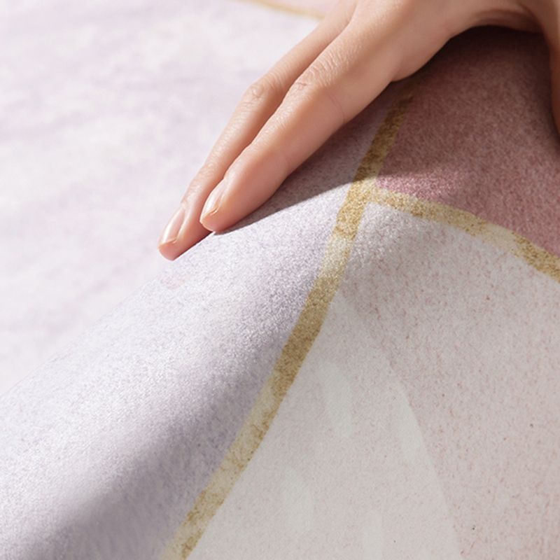 Round Multicolor Nordic Area Rug Polyester Abstract Rug Stain Resistant Indoor Rug for Living Room