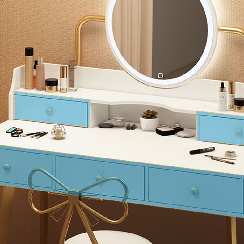 Scandinavian Wooden Dressing Table Mirror Make-up Vanity with Drawers