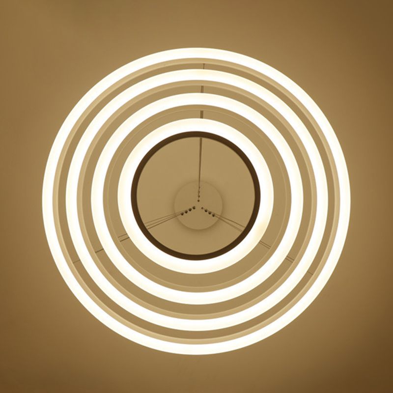 Modern Round Chandelier Light Fixtures Acrylic Hanging Light Kit for Restaurant