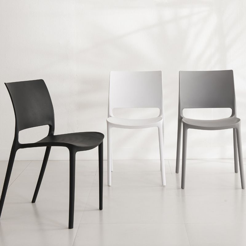 Contemporary Style Side Chair Open Back Plastic Dining Room Chair