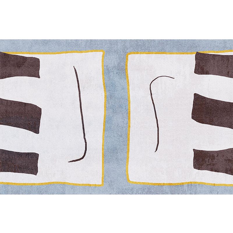 Multicolor Parlor Rug Novelty Colorblock Rug Polypropylene Machine Washable Non-Slip Backing Area Rug