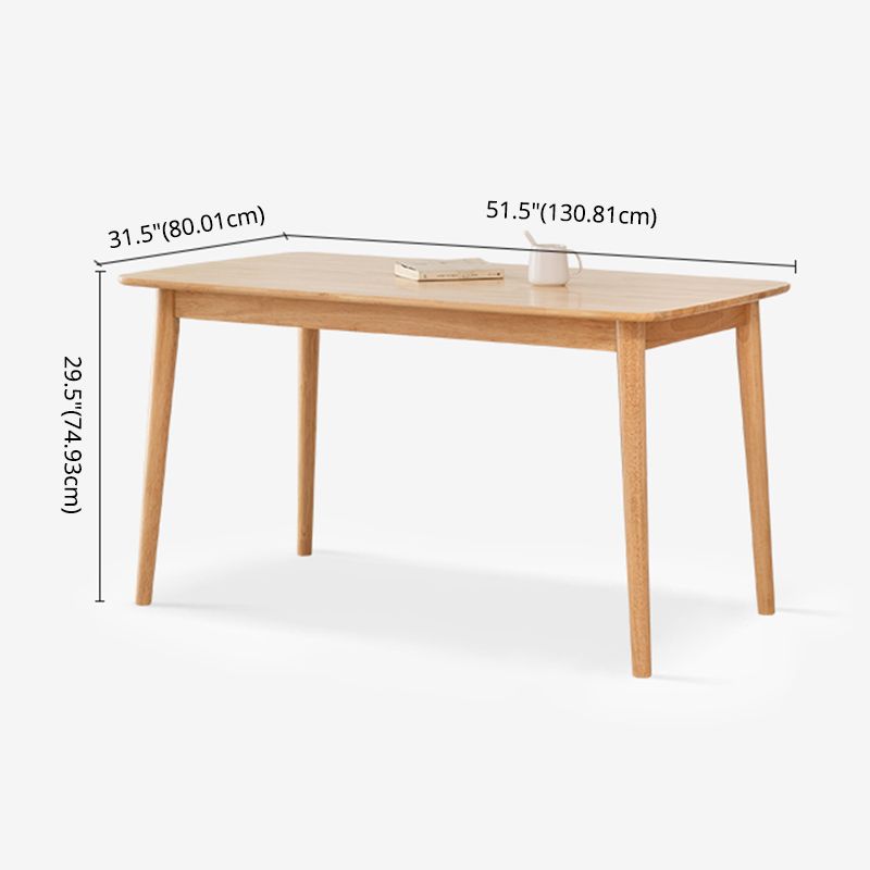 Minimalist Style Solid Wood Dining Room Set with Traditional Height Table and 4 Legs Base
