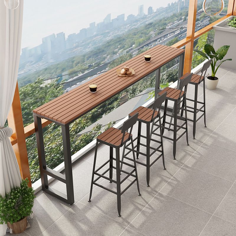 Industrial Metal Bar Stools Bar Height Outdoor Bar Stool with Black Base