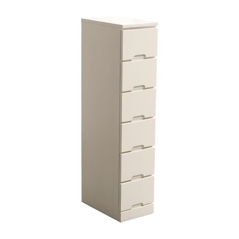 44" Tall Wooden 6-Drawer Accent Chest Square Top without Handle Cabinet