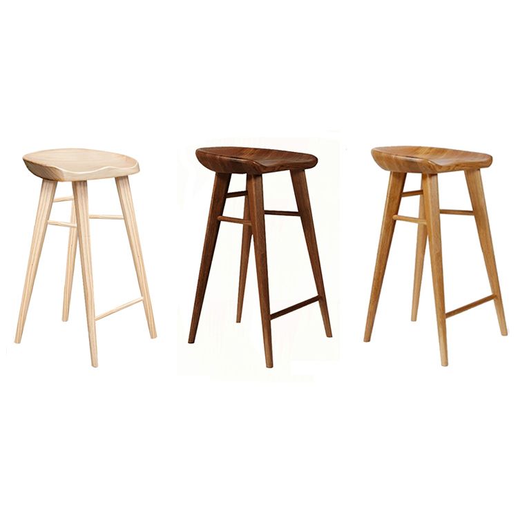 Moderner Barhocker aus massivem Holz mit Fußstütze, Wohnzimmer-Barhocker