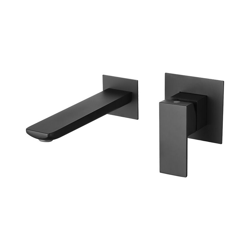 Modern Wall Mounted Bathroom Faucet Copper Low Arc Vessel Faucet for Bathroom