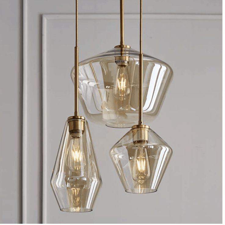 Minimalismo appiccicoso soffitto a coppa a forma di illuminazione a sospensione con tonalità di vetro