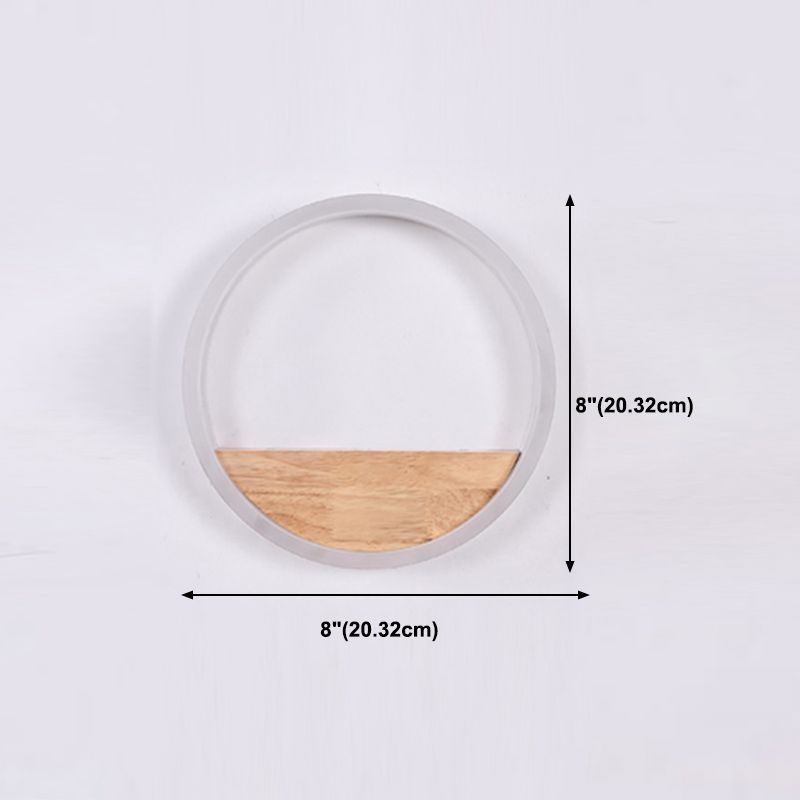 Moderner Wandleuchte runde Form Holz 1-Licht-Wandhalterung Licht